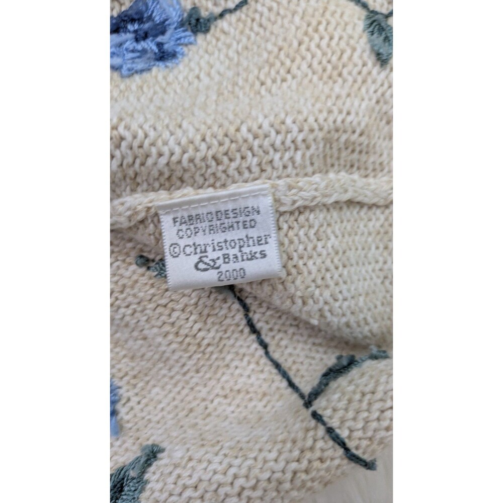 Christopher & Banks Women Size Large Sweater Vest Embroidered Floral GrandmaCore - Picture 9 of 11